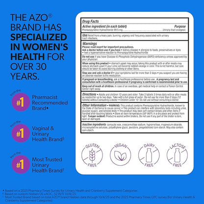 AZO Urinary Pain Relief Maximum Strength, Fast relief of UTI Pain, Burning & Urgency, Targets Source of Pain, #1 Most Trusted Brand, 24 Tablets