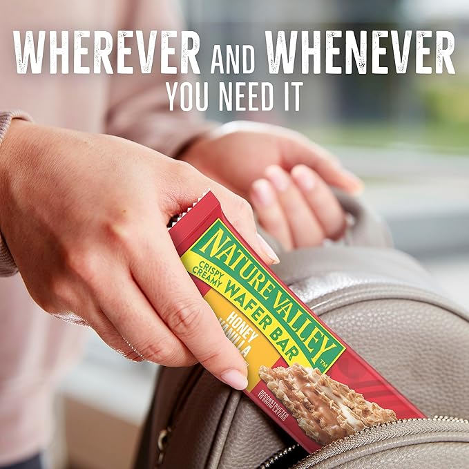 Nature Valley Crispy Creamy Wafer Bars, Honey Vanilla, Whole Grain, 5 Bars, 6.5 oz