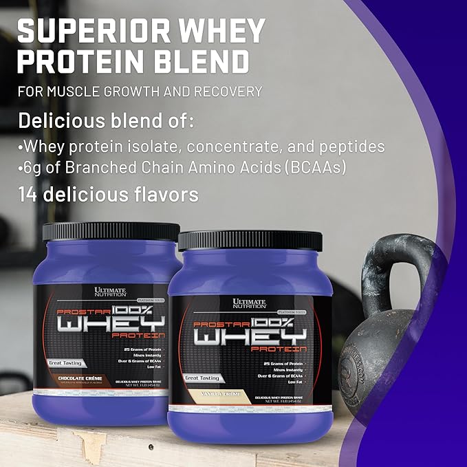 Ultimate Nutrition Prostar Whey Protein Powder Isolate, Chocolate - Low Carb, High Protein Powder Shake for Muscle Gain & Recovery - Low Sodium, Low-Fat & Keto Friendly - 1 lb Tub