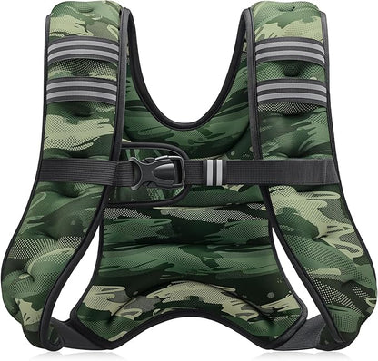 ZELUS Weighted Vest, 6lb/8lb/12lb/16lb/20lb/25lb/30lb Weight Vest with Reflective Stripe for Workout, Strength Training, Running, Fitness, Muscle Building, Weight Loss, Weightlifting