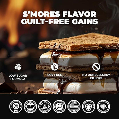 Underground Bio Labs Panda Fuel Premium Protein Whey,Hydrolyzed Collagen,Casein,Probiotics, Enzymes, Keto Friendly,Time Release, 25 Servings (2.5 Pound, Campfire S'Mores)