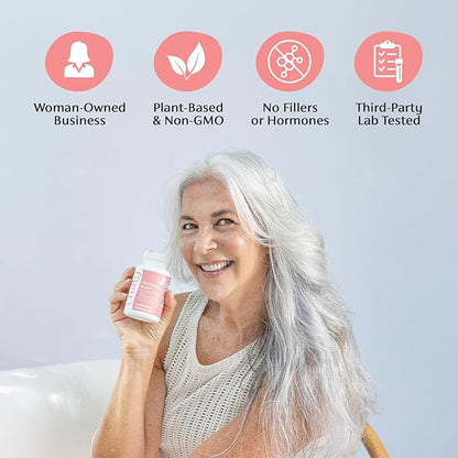 Chaly Menopause Supplements for Women with Ashwagandha KSM 66 and Saffron | Hot Flash, Bloating, Libido, Vaginal Dryness, Stress, and Mood Support Supplement | Menopause Relief Supplements | 60 Count