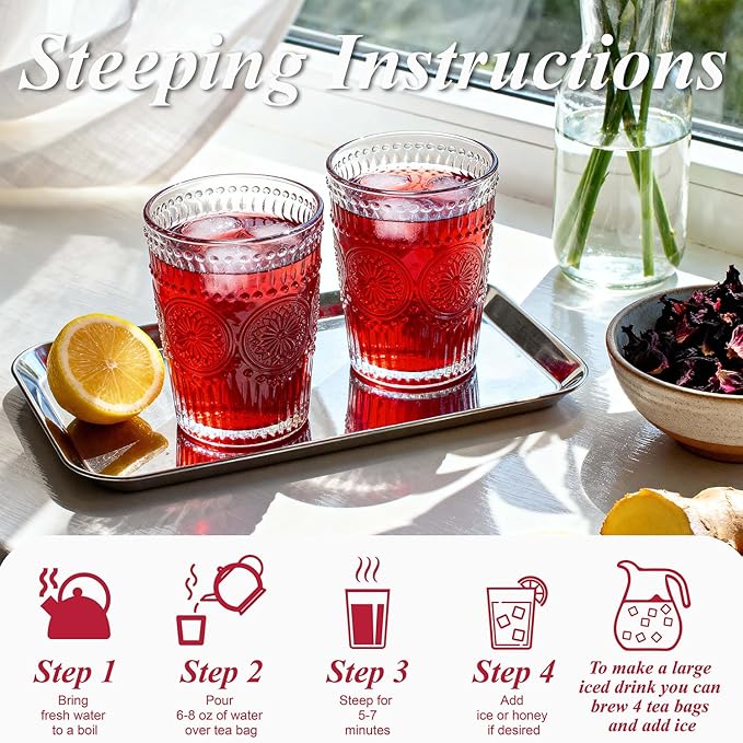 WT WEETEE Hawthorn Hibiscus Tea Bags 50 Count, Pure Made of Hibiscus, Hawthorn Berries & Leaves, Natural Caffeine-free Herbal Tea for Heart