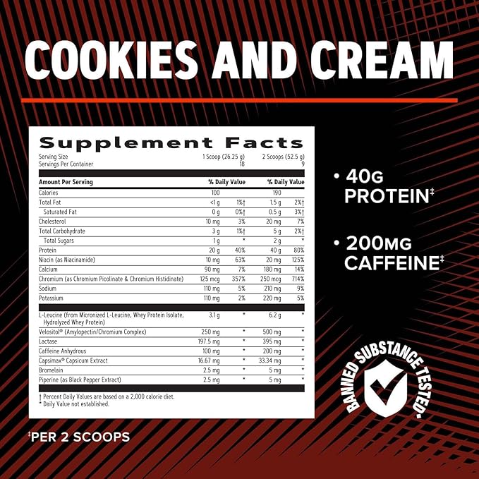 GNC AMP Wheybolic Ripped - Cookies and Cream (9 Servings)