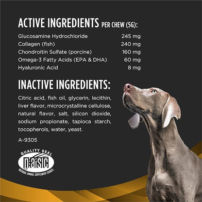 Purina Pro Plan Veterinary Large Breed Dog Joint Care Supplement with Glucosamine, Chondroitin, and Collagen to Support Hip and Joint Health – 30ct Pouch