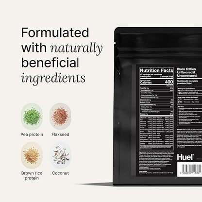 Huel Black Edition | Chocolate Peanut Butter 40g Vegan Protein Powder | Nutritionally Complete Meal Replacement | 27 Vitamins and Minerals, Gluten Free | 17 Servings