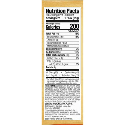Lance Sandwich Crackers, Captain's Wafer Grilled Cheese, 10 Individual Packs, 6 Sandwiches Each