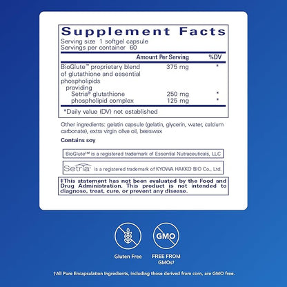 Pure Encapsulations Liposomal Glutathione - Immune Support & Liver Detox* - Antioxidant Protection - with Setria Glutathione - Non-GMO - 60 Softgel Capsules