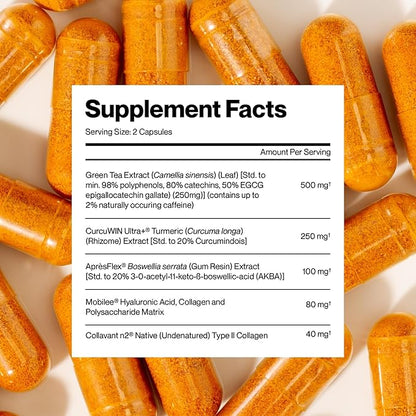 Collagen Repair Joint Support Supplement - Boswellia, Turmeric, Hyaluronic Acid, EGCG, and Undenatured Collagen for Joint Maintenance and Repair - 60 Capsules
