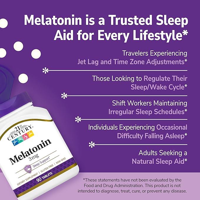 21st Century Melatonin 3 mg Tablets, 90 Count