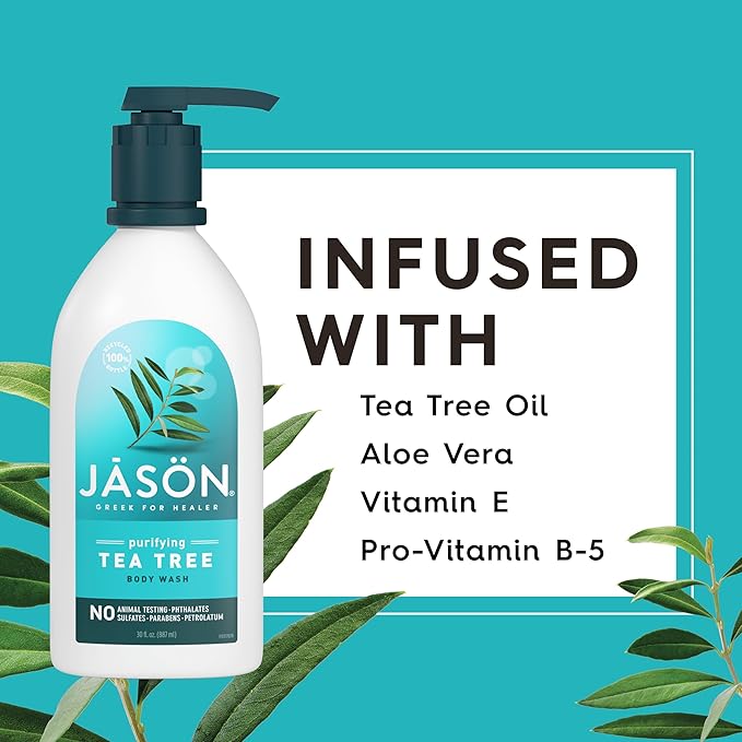 JASON Tea Tree Purifying Body Wash, For a Gentle Feeling Clean, 30 Fluid Ounces