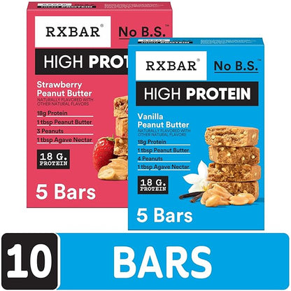 RXBAR High Protein Bars, Gluten Free, Protein Snacks, Variety Pack (10 Bars)