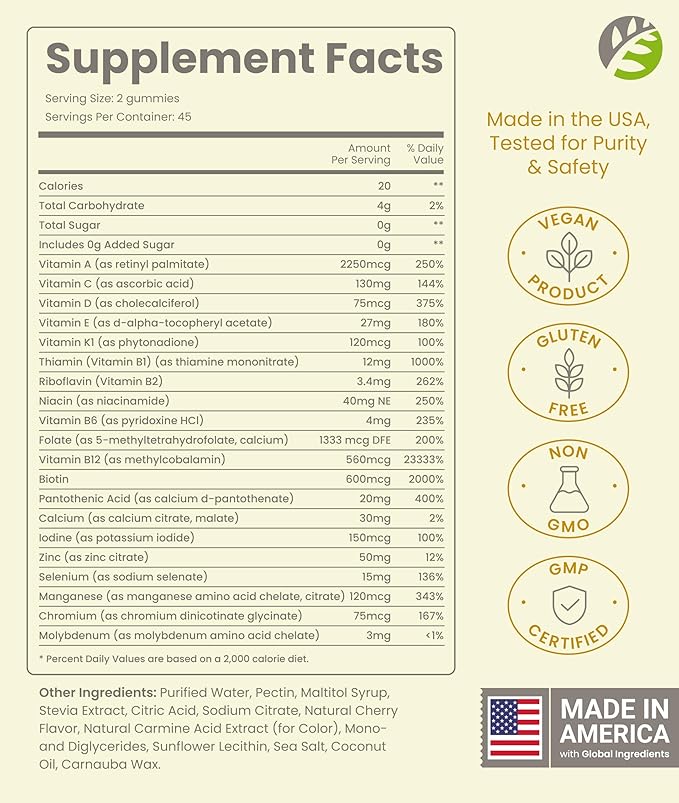 BariSlim Advanced Bariatric Multivitamin Gummies - Specially Formulated Bariatric Vitamins for Patients After Weight Loss Surgery - Supports Energy & Immune Health | Pineapple (90 Vegan Gummies)