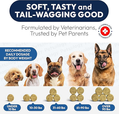 Omega 3 for Dogs - 250 Fish Oil Chews for Dog Shedding, Allergy & Itch Relief, Hot Spot Treatment - Advanced Skin & Coat Supplement - Joint Health - EPA & DHA Fatty Acids - Salmon Oil & Probiotics
