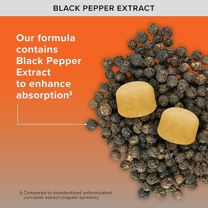 Qunol Turmeric and Ginger with Black Pepper Gummies, Turmeric Curcumin Supplement, Joint Health Support Gummy, 90ct Gummies