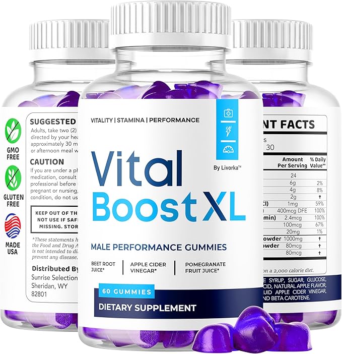 (5 Pack) Vital Boost XL Gummies - Official VitalBoost XL Gummys For Men Premium Natural Ingredients - Maximum Strength, Advanced Formula Support For Overall Health & Wellness, 300 Gummies For 5 Months