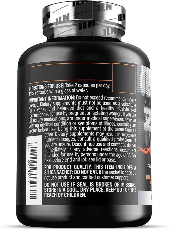 Iron Labs ZM6 - High Strength Zinc and Magnesium Supplement - 360 Vegetarian Capsules (6 Month Supply) - Super Enhanced Zinc Magnesium Aspartate and B6 Complex
