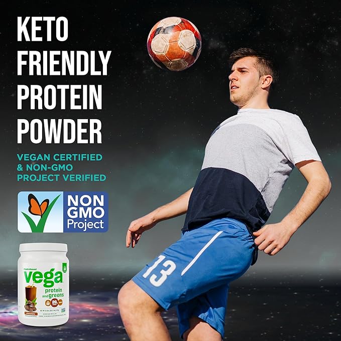 Vega Protein and Greens Protein Powder, Chocolate - 20g Plant Based Protein Plus Veggies, Vegan, Non GMO, Pea Protein for Women and Men, 1.2 lbs (Packaging May Vary) (Pack of 1)