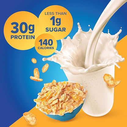 Pure Protein Complete Protein Shake, Frosted Cereal, 30g High Protein Drink, Less than 1g Sugar, 4g Fiber, Ready to Drink, Non GMO, On-the-Go Shakes, 11oz Bottles, 12 Pack