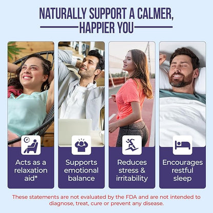 Nature's Nectar Anxiety and Stress Relief Supplements – Keep Calm Capsules with Ashwagandha, GABA, Magnesium & 5-HTP – Nervousness & Irritability Mood Supports Relaxation Lemon Balm 60 Filled Capsules