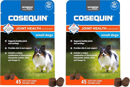 Cosequin Minis Soft Chews Maximum Strength with MSM Plus Omega3,45 Count (Pack of 2)
