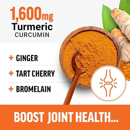 Better Turmeric 3-Pack Joint Support Supplement Featuring HydroCurc Turmeric, Clinical Strength Joint Support, Force Factor, 360 Tablets, White Packaging