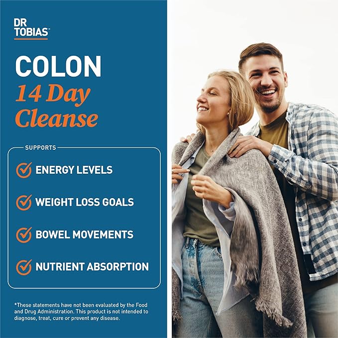 Dr. Tobias Colon Cleanse - Constipation Relief & Gut Health Support for Women & Men | 14 Day Colon Cleanser for a Gentle Colon Detox & Gut Flush - 4 Bottles of 28 Capsules