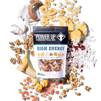 Power Up Premium Trail Mix - High Energy Trail Mix 14oz, Gluten Free, Vegan, Non-GMO (Pack of 2)