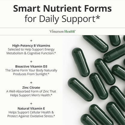 Multivitamin for Men with Vitamins and Minerals for Energy, Focus and Immune Health – Premium Daily Mens Multivitamins & Multiminerals – 60 Liquid Capsules