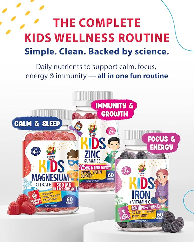 Zinc Gummies for Kids - Chewable Zinc Gummy Supplement for Children Immune Support - Low Sugar Natural Antioxidant Non-GMO Vitamin Chewables for Toddlers & Teens - 2Pack