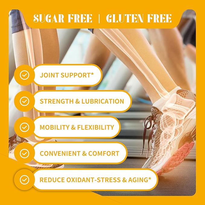 Glucosamine Chondroitin Gummies with MSM & Elderberry Extra Strength - Joint Support, Antioxidant Immune Support Supplement for Adults, Men & Women120 Orange Gummies