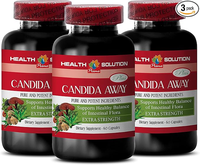 Natural immunity booster - CANDIDA AWAY PLUS - Candida formula, candida support kit, candida away extra strength, candida complex support, liver cleanse detox & repair supplement 3 Bot 180 Capsules