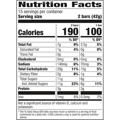 Nature Valley Crunchy Granola Bars, Oats 'n Honey, 30 Ct, 22.35 oz (15 Pouches)
