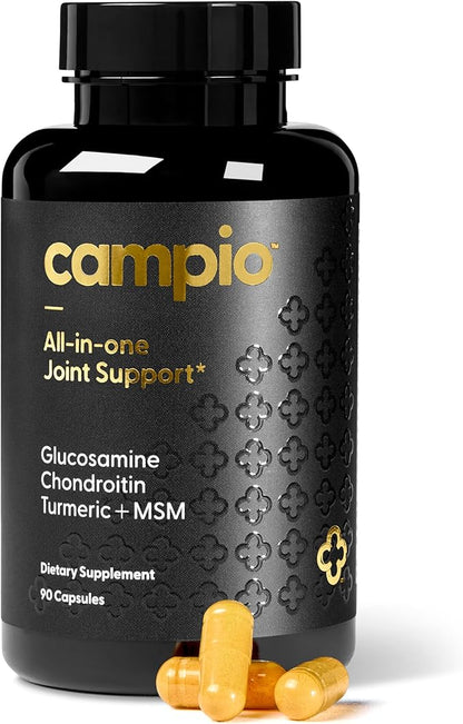 Glucosamine Chondroitin MSM All-in-One Joint Support Supplement Turmeric, Hyaluronic Acid, Boswellia, Ginger Root, Bamboo, BioPerine, Black Pepper, Supports Joint Health & Flexibility 90 Count