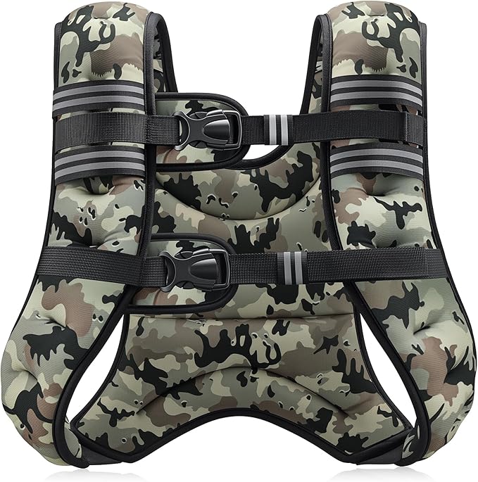 ZELUS Weighted Vest, 6lb/8lb/12lb/16lb/20lb/25lb/30lb Weight Vest with Reflective Stripe for Workout, Strength Training, Running, Fitness, Muscle Building, Weight Loss, Weightlifting