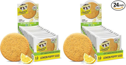 Lenny & Larry's Complete Protein Cookie,[Lemon Poppy Seed],Chewy Soft Baked,16g Plant Protein,Vegan,Non-GMO,High Fiber,4 Ounce Cookie,(Pack of 24)