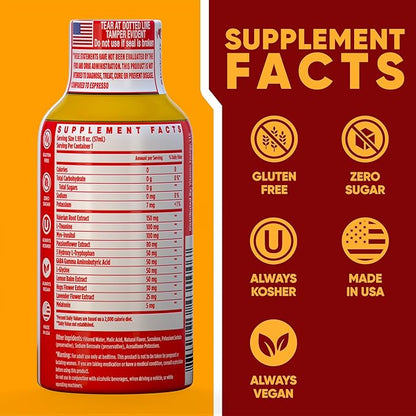 Vitamin Energy 8 Hour Sleep Shot Strawberry Lemonade 24 Pack, Melatonin, 5-HTP, GABA, Valerian, Lavender, Nighttime Relaxation & Sleep Support Supplement, Zero Sugar, Vegan, Gluten-Free, Kosher, 1.93 fl oz