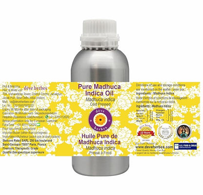 Deve Herbes Pure Madhuca Indica Oil (Madhuca Indica) Cold Pressed 630ml (21 oz)