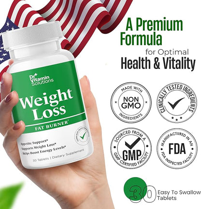 Weight Loss Supplements for Women & Men - Includes Green Tea Extract, Chromium, Vitamin B6 - Energy Booster, Belly Fat Burner & Appetite Suppressant Diet Pills - 30 Tablets