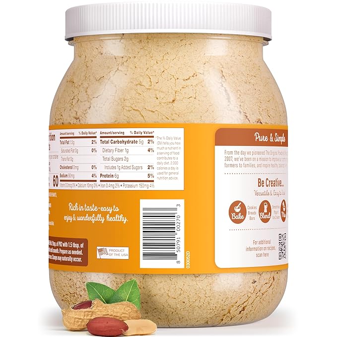 PB2 Original Powdered Peanut Butter - [32 Ounce Jar] 6g of Protein, 90% Less Fat, Certified Gluten Free, Only 60 Calories per Serving, Perfect for Protein Shakes, Smoothies, and Low-Carb, Keto Diets