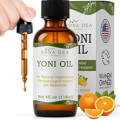 Feminine Spray for Women – All Natural Yoni Oil Deodorant & Moisturizer, Organic Essential Oils, Chemical-Free, Sensitive Vaginal Care | 4 oz Refill Dropper Bottle