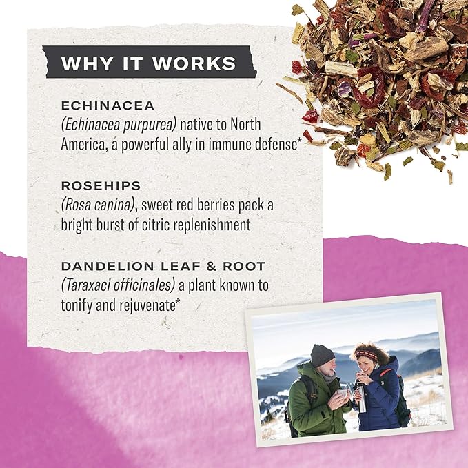 Numi Organic Immune Boost Herbal Tea – 48 Herbal Tea Bags – Caffeine Free Wellness Blend with Elderberry Elderflower Ginger & Lemongrass for Immune Support & Soothing Flavor