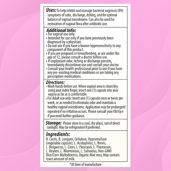 pH Vaginal Probiotics Suppository - Supports pH Balance of Yeast & Bacteria for Feminine Freshness. Supports Restoration of Healthy Vaginal Flora & Vaginal Odor Management