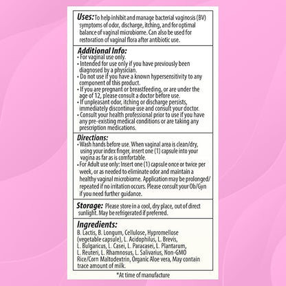 pH Vaginal Probiotics Suppository - Supports pH Balance of Yeast & Bacteria for Feminine Freshness. Supports Restoration of Healthy Vaginal Flora & Vaginal Odor Management