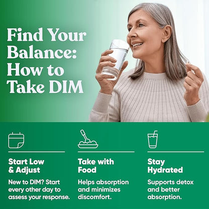 DIM Supplement Pure 200 Mg for Women or Men – Estrogen Hormone Balance Supplement for Energy, Fatigue, Stress, Menopause, Hot Flashes – Enhanced Bioavailability BioPerine – 60 Vegan Soft Capsules