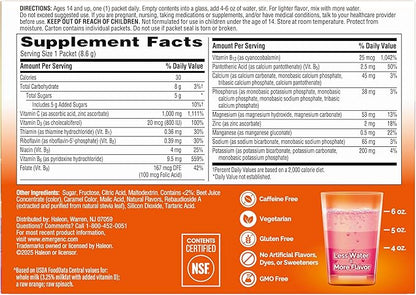Emergen-C 1000mg Vitamin C Immune Support Powder Raspberry 30CT includes Zinc, Manganese, 7 B Vitamins and Electrolytes for Back to School Essentials