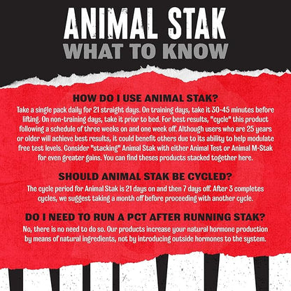 Animal Stak – Complete Natural Hormone Booster Supplement with Tribulus – Natural Testosterone Booster for Athletes – Contains Estrogen Blockers – 1 Month Cycle