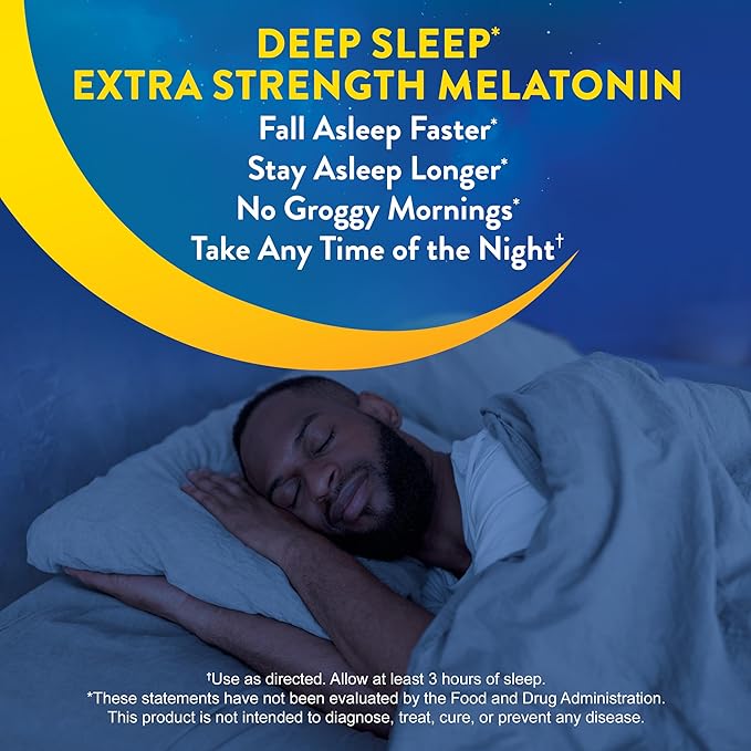 MidNite Deep Sleep Extra Strength, 10 mg Melatonin Sleep Aid, Non-habit Forming, Herbal Dietary Supplement For Adults, Drug-free, Gluten-free, Lactose-free, Vegetarian-friendly, 36 Gummies