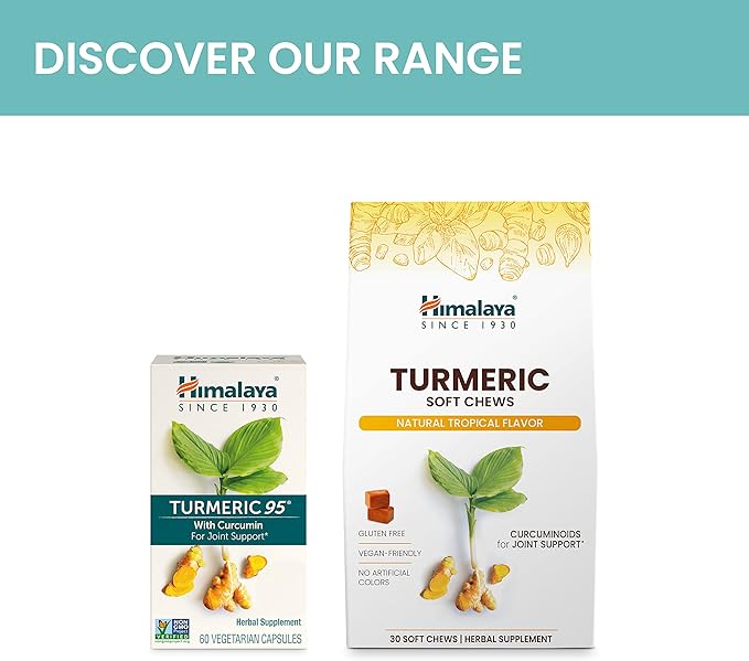 Himalaya Turmeric Chews with Curcumin for Healthy Joint Support, and Optimum Flexibility & Mobility, 300 mg of Extracts per Serving, 30 Soft Chews, 15 Day Supply