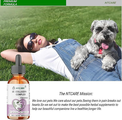 5X Collagen Complex for Dogs, 2 fl. oz, Fast Action Skin & Coat Supplement, 60 Servings